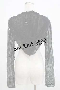 画像3: DARK IN LOVE / Fishnet hooded punk cape XXL ブラック H-25-02-25-052-PU-TO-KB-ZH