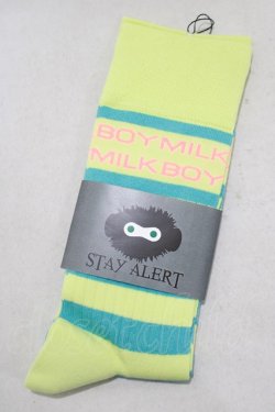 画像1: MILKBOY / スリークォータースsocks  ライム×サックス H-25-02-25-059-MB-ZA-KB-ZH