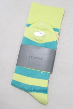 画像2: MILKBOY / スリークォータースsocks  ライム×サックス H-25-02-25-059-MB-ZA-KB-ZH