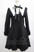 DARK IN LOVE / Gothic lolita black and white bow neck dress L ブラック H-25-02-25-014-PU-OP-KB-ZH