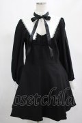 DARK IN LOVE / Gothic lolita black and white bow neck dress L ブラック H-25-02-25-015-PU-OP-KB-ZY