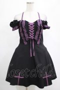 DARK IN LOVE / Harajuku purple cross sweet cool rebel dress M ブラック H-25-02-25-018-PU-OP-KB-ZH