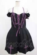 DARK IN LOVE / Harajuku purple cross sweet cool rebel dress M ブラック H-25-02-25-019-PU-OP-KB-ZH