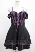 DARK IN LOVE / Harajuku purple cross sweet cool rebel dress M ブラック H-25-02-25-020-PU-OP-KB-ZH