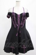 DARK IN LOVE / Harajuku purple cross sweet cool rebel dress M ブラック H-25-02-25-021-PU-OP-KB-ZH