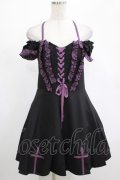 DARK IN LOVE / Harajuku purple cross sweet cool rebel dress M ブラック H-25-02-25-022-PU-OP-KB-ZH