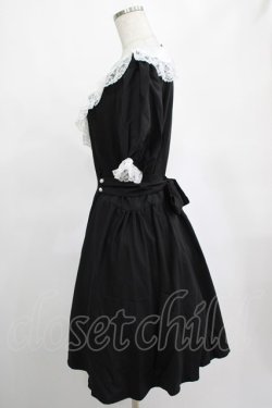 画像2: DARK IN LOVE / Alice in Wonderland contrast collar dress L ブラック H-25-02-25-024-PU-OP-KB-ZH