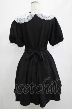 画像3: DARK IN LOVE / Alice in Wonderland contrast collar dress L ブラック H-25-02-25-024-PU-OP-KB-ZH