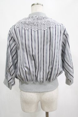 画像3: Jane Marple / Spring stripe lace collar blouson  シルバーグレイ H-25-02-26-035-JM-JA-KB-ZH