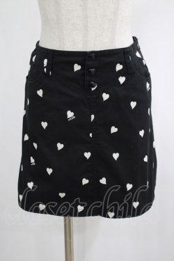 画像1: MILK / HEARTFUL SKIRT  ブラック×ホワイトハート H-25-02-26-041-ML-SK-KB-ZH