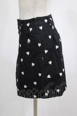 画像2: MILK / HEARTFUL SKIRT  ブラック×ホワイトハート H-25-02-26-041-ML-SK-KB-ZH