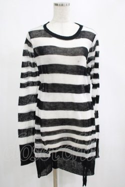 画像1: PUNK RAVE / Insanity striped sweater Free ホワイト H-25-02-26-057-PU-TO-KB-ZH