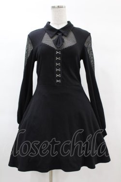 画像1: DARK IN LOVE / Voodoo Doll with mesh inserts Mini dress M ブラック H-25-02-27-1037-PU-OP-KB-ZH