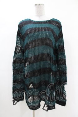 画像1: KILL STAR / Sea Punk Knit Sweater S ブルーグリーン H-25-02-28-1017-SL-TO-KB-ZH