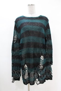 画像1: KILL STAR / Sea Punk Knit Sweater S ブルーグリーン H-25-02-28-1018-SL-TO-KB-ZI