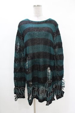 画像1: KILL STAR / Sea Punk Knit Sweater S ブルーグリーン H-25-02-28-1019-SL-TO-KB-ZH