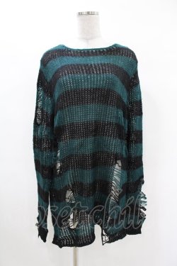 画像1: KILL STAR / Sea Punk Knit Sweater S ブルーグリーン H-25-02-28-1020-SL-TO-KB-ZY