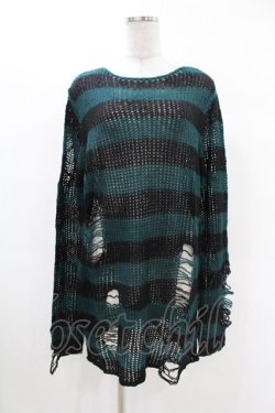 画像1: KILL STAR / Sea Punk Knit Sweater S ブルーグリーン H-25-02-28-1022-SL-TO-KB-ZH