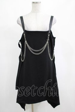 画像1: KILL STAR / Pleasure & Chain Dress M ブラック H-25-03-01-024-SL-OP-KB-ZH