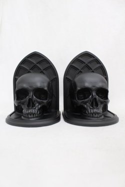 画像1: KILL STAR / Skull Bookends  黒 H-25-03-05-007-SL-ZA-KB-ZH