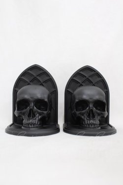 画像1: KILL STAR / Skull Bookends  黒 H-25-03-05-008-SL-ZA-KB-ZH