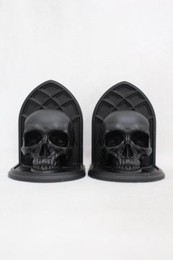 画像1: KILL STAR / Skull Bookends  黒 H-25-03-05-009-SL-ZA-KB-ZH