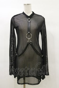 画像1: KILL STAR / Sheer Bondage Long Sleeve Dress S 黒 H-25-03-05-1079-SL-OP-KB-ZI