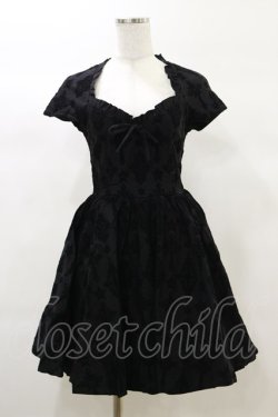 画像1: KILL STAR / Crossed Chloe Flocked Skater Dress XS 黒 H-25-03-06-051-SL-OP-KB-ZH