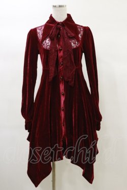 画像1: KILL STAR / Nymyra Velvet Cameo Dress XS Blood red H-25-03-06-065-SL-OP-KB-ZH