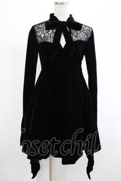 画像1: KILL STAR / Grimina Velvet Sorcery Dress XS 黒 H-25-03-07-1011-SL-OP-KB-ZH