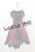 DARK IN LOVE / Rebel pink check sweet cool dress XS ピンク×ブラック H-25-03-08-026-PU-OP-KB-ZI