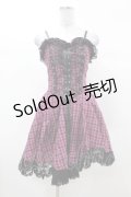 DARK IN LOVE / Rebel pink check sweet cool dress XS ピンク×ブラック H-25-03-08-029-PU-OP-KB-ZH