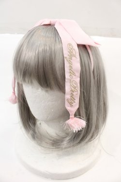 画像1: Angelic Pretty / KC ロゴ刺繍リボンカチューシャ  ピンク I-24-05-26-098-AP-AC-HD-ZI