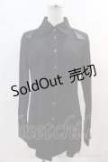 Ozz oneste / チャイナデザインスナップボタンシャツ  黒 I-24-06-16-051-OO-BL-HD-ZI
