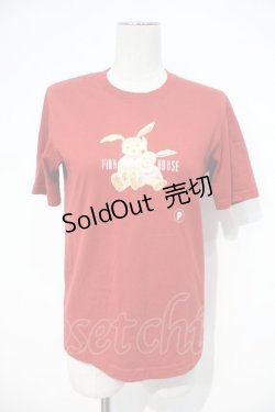 画像1: PINK HOUSE / ツインうさぎさんTシャツ L 赤 I-24-07-05-044-LO-TO-HD-ZI