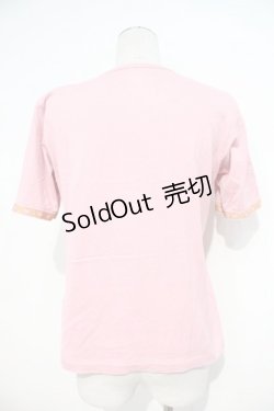 画像2: PINK HOUSE / マフラーくまさん＆スクエアチェック刺繍Tシャツ L ピンク I-24-07-05-049-LO-TO-HD-ZI