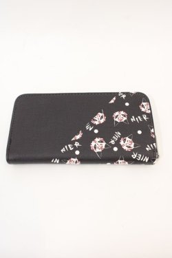 画像2: NieR Clothing / PU LEATHER TWO-TONE LONG WALLET【狐面】  黒Ｘ白Ｘ赤 I-24-07-17-073-PU-ZA-HD-ZI