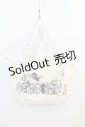 NieR Clothing / ジッパー付きCANVAS TOTE BAG【ALL CHARACTER 】  アイボリーＸ黒 I-24-07-17-081-PU-BG-HD-ZI