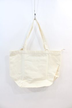 画像2: NieR Clothing / ジッパー付きCANVAS TOTE BAG【ALL CHARACTER 】  アイボリーＸ黒 I-24-07-17-081-PU-BG-HD-ZI