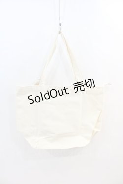 画像2: NieR Clothing / ジッパー付きCANVAS TOTE BAG【ALL CHARACTER 】  アイボリーＸ黒 I-24-07-17-081-PU-BG-HD-ZI