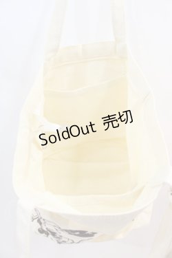 画像3: NieR Clothing / ジッパー付きCANVAS TOTE BAG【ALL CHARACTER 】  アイボリーＸ黒 I-24-07-17-081-PU-BG-HD-ZI