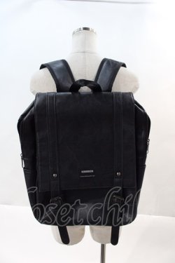 画像1: NieR Clothing / 大容量SQUARE BACKPACK  黒 I-24-07-17-091-PU-BG-HD-ZI