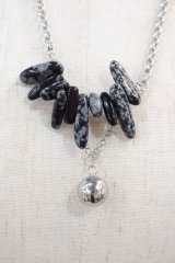 NieR Clothing / RANDOM STONE NECKLACE  シルバーＸ黒 I-24-07-17-093-PU-AC-HD-ZI