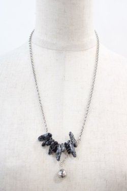 画像2: NieR Clothing / RANDOM STONE NECKLACE  シルバーＸ黒 I-24-07-17-093-PU-AC-HD-ZI