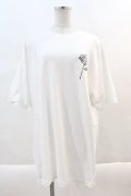 NieR Clothing / 薔薇柄長袖Tシャツ XL ホワイト I-24-07-17-116-PU-TS-HD-ZI