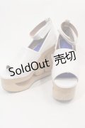 JEFFREY CAMPBELL / スケートヒールストラップ付サンダル 約23CM(内側採寸) 白Ｘブラウン I-24-08-06-125-PU-SH-HD-ZI