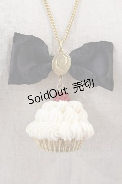 画像1: Q-pot. / “MAKE A WISH” CUPCAKEネックレス  白Ｘ黒 I-24-08-09-107-QP-AC-HD-ZI