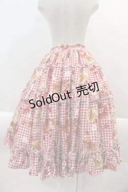 画像2: metamorphose / Gingham fruits tart ティアードスカート  赤 I-24-08-30-058-ME-SK-HD-ZI