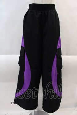 画像1: NieR Clothing / 4POCKET BACK WING PANTS【CYBER DESIGN】  ブラック×パープル I-24-08-30-061-PU-PA-HD-ZI