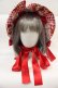 画像1: metamorphose / Gingham fruits tartボンネット  赤 I-24-08-30-011-ME-AC-HD-ZI (1)